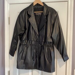Wilson Leather Vintage 80s Black Leather Jacket Coat M